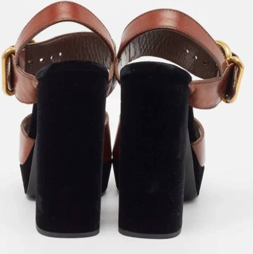 Prada Vintage Pre-owned Leather sandals Black Dames