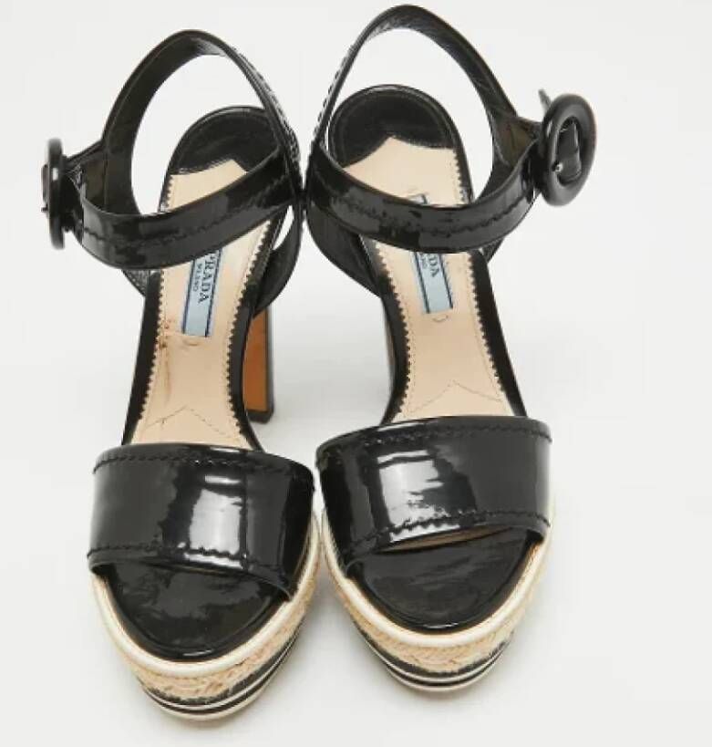 Prada Vintage Pre-owned Leather sandals Black Dames