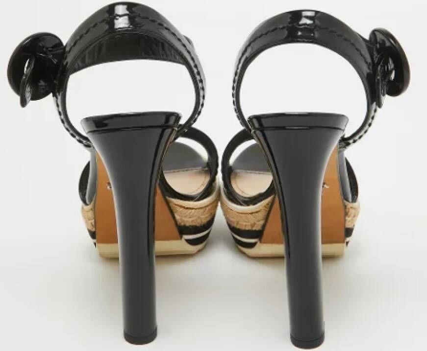 Prada Vintage Pre-owned Leather sandals Black Dames