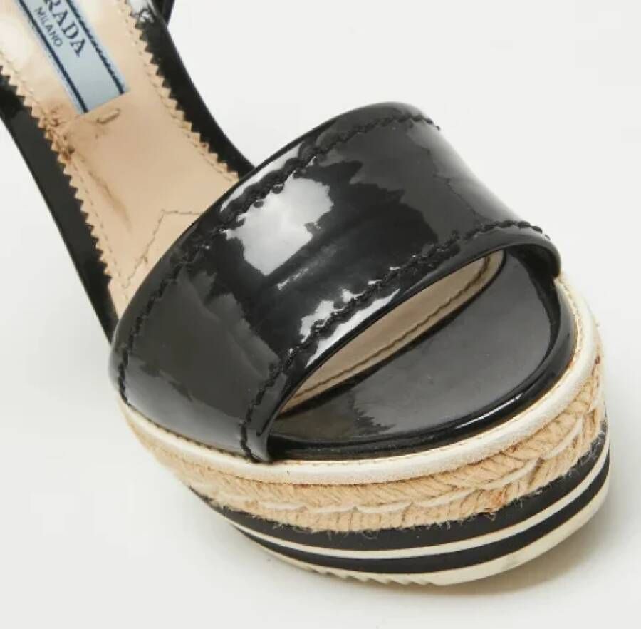 Prada Vintage Pre-owned Leather sandals Black Dames