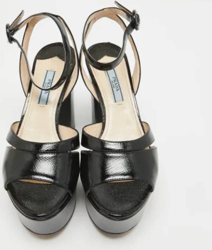 Prada Vintage Pre-owned Leather sandals Black Dames