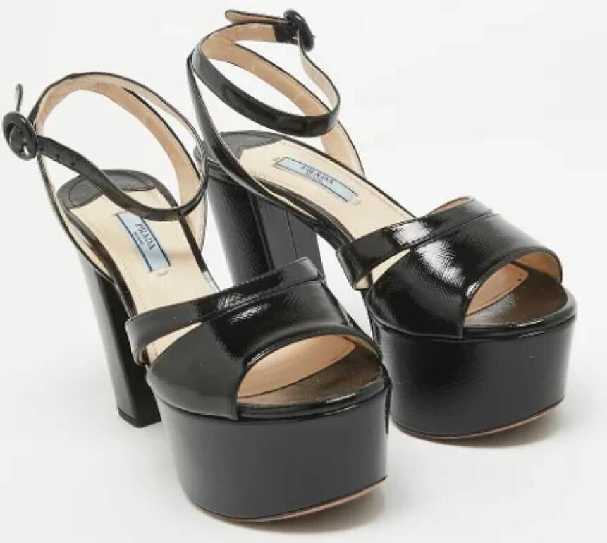 Prada Vintage Pre-owned Leather sandals Black Dames