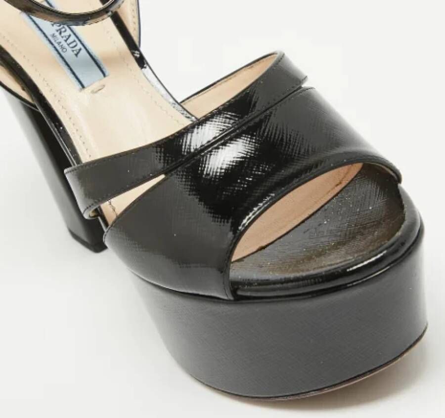 Prada Vintage Pre-owned Leather sandals Black Dames