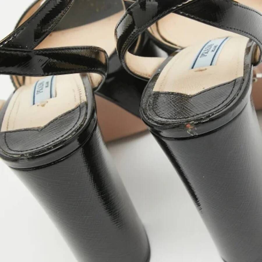 Prada Vintage Pre-owned Leather sandals Black Dames