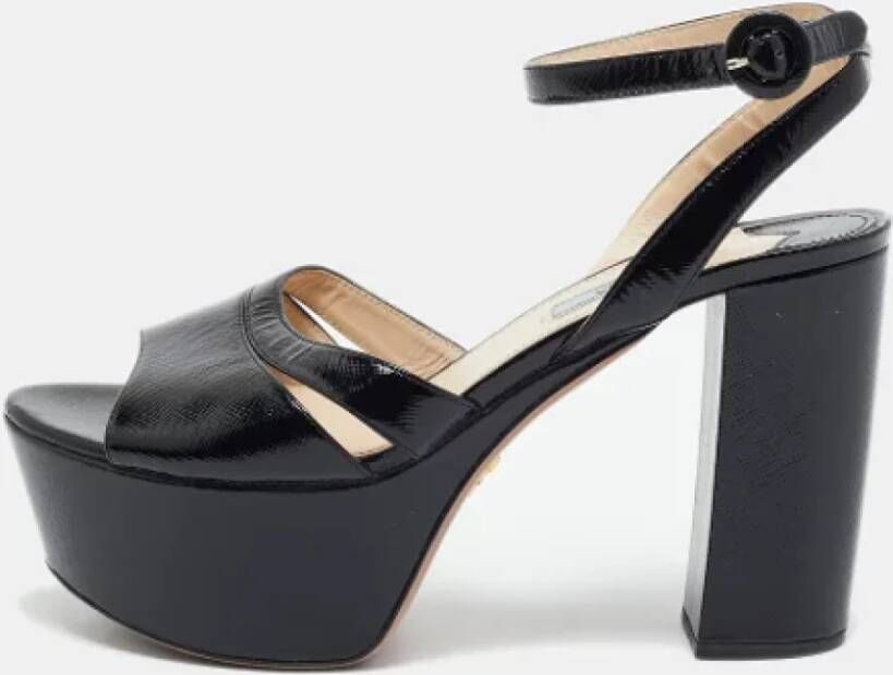 Prada Vintage Pre-owned Leather sandals Black Dames