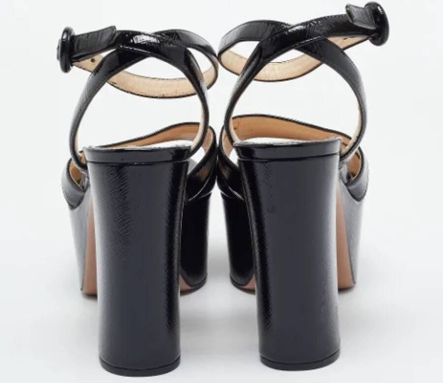 Prada Vintage Pre-owned Leather sandals Black Dames