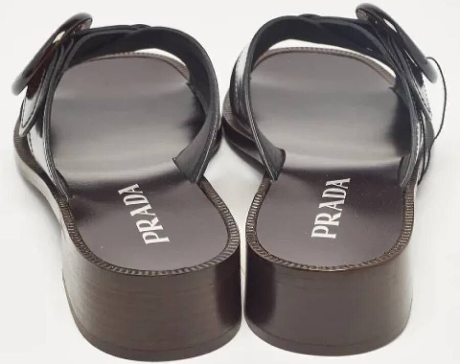 Prada Vintage Pre-owned Leather sandals Black Dames