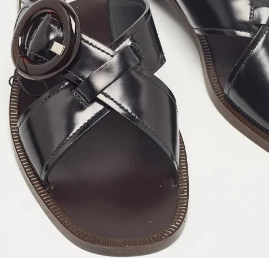 Prada Vintage Pre-owned Leather sandals Black Dames