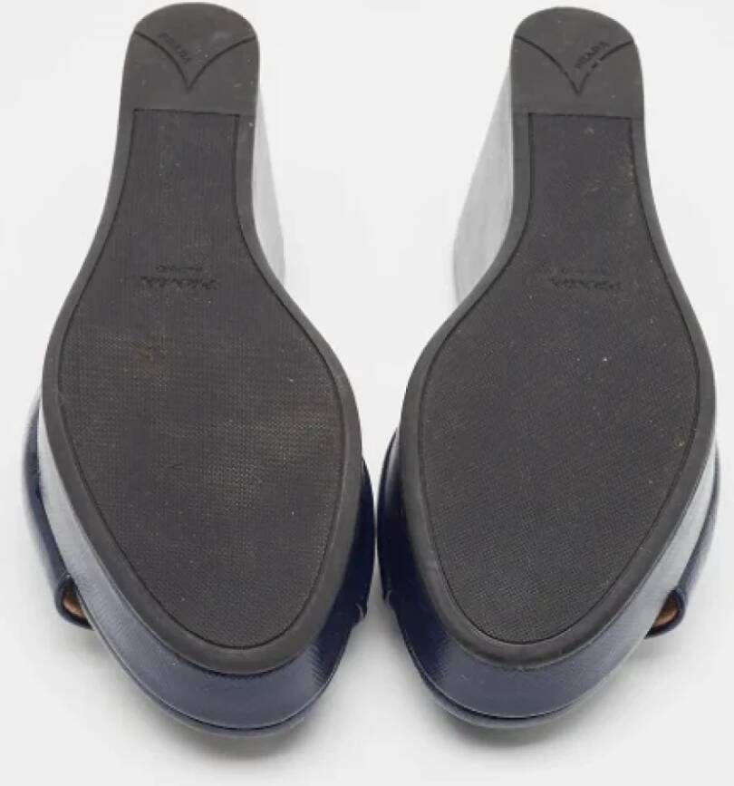 Prada Vintage Pre-owned Leather sandals Blue Dames
