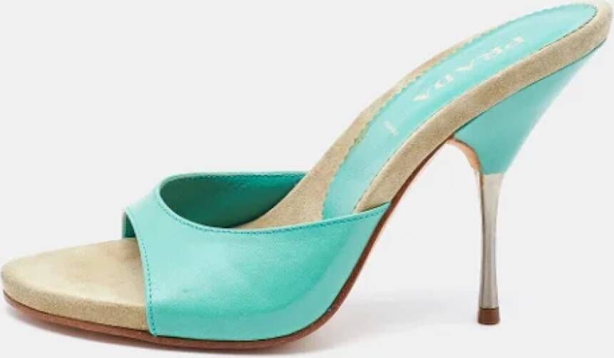 Prada Vintage Pre-owned Leather sandals Green Dames