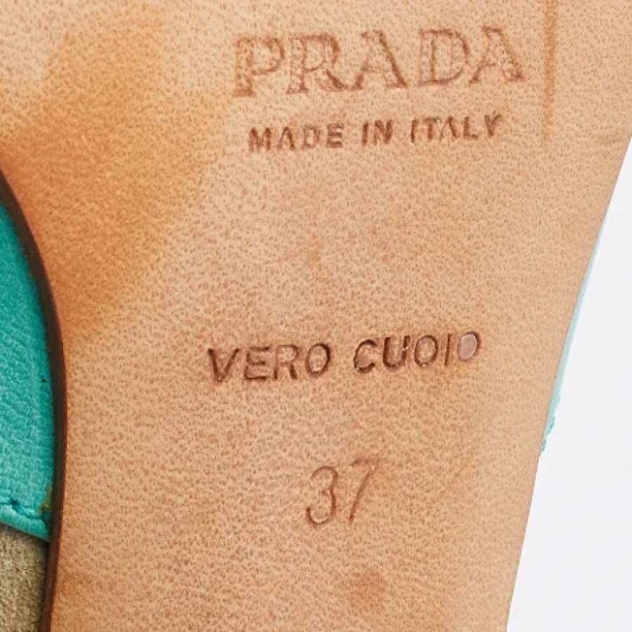 Prada Vintage Pre-owned Leather sandals Green Dames