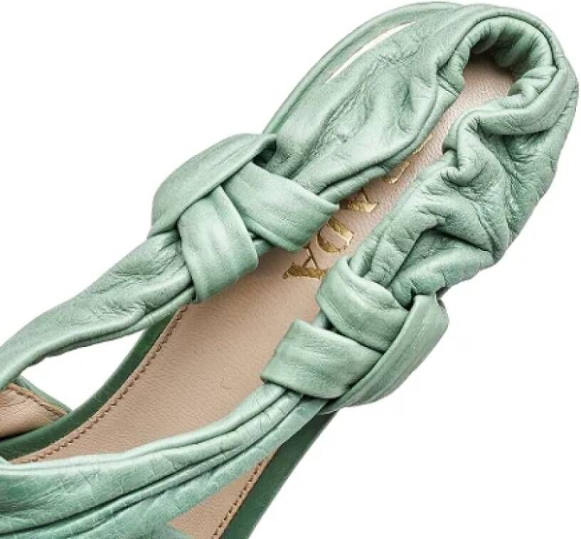 Prada Vintage Pre-owned Leather sandals Green Dames