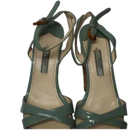 Prada Vintage Pre-owned Leather sandals Green Dames