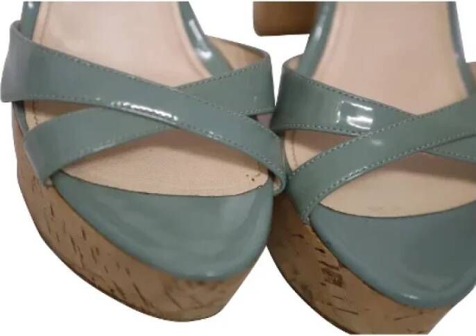 Prada Vintage Pre-owned Leather sandals Green Dames