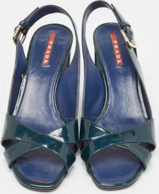 Prada Vintage Pre-owned Leather sandals Green Dames