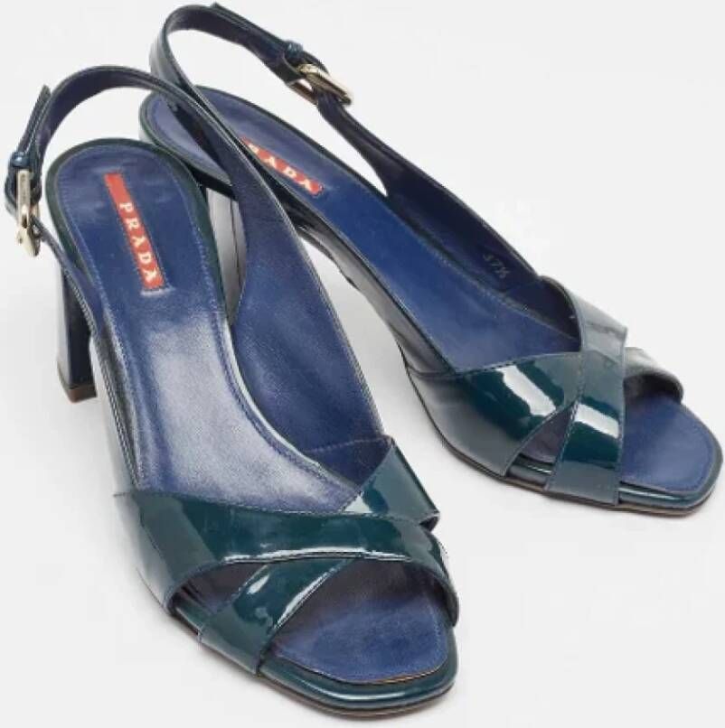 Prada Vintage Pre-owned Leather sandals Green Dames