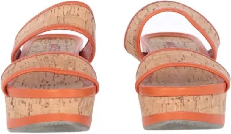 Prada Vintage Pre-owned Leather sandals Orange Dames