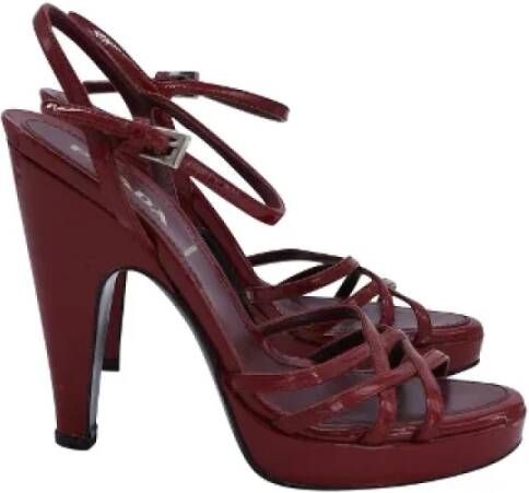 Prada Vintage Pre-owned Leather sandals Red Dames