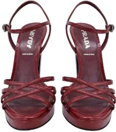 Prada Vintage Pre-owned Leather sandals Red Dames