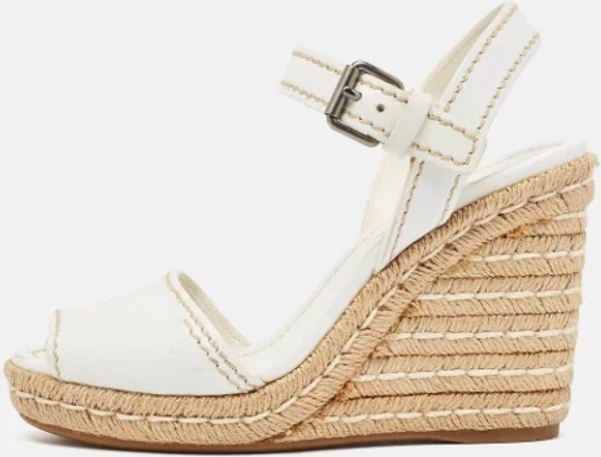 Prada Vintage Pre-owned Leather sandals White Dames