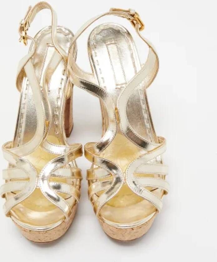 Prada Vintage Pre-owned Leather sandals Yellow Dames