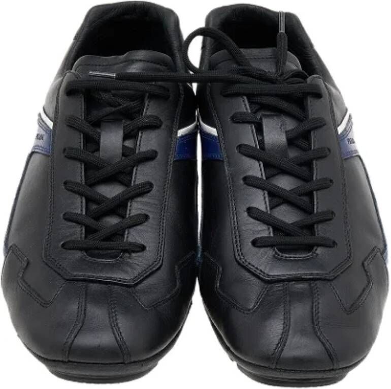 Prada Vintage Pre-owned Leather sneakers Black Dames