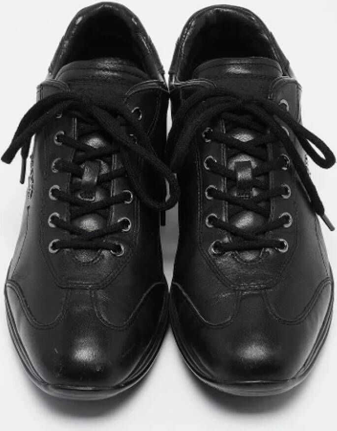 Prada Vintage Pre-owned Leather sneakers Black Dames