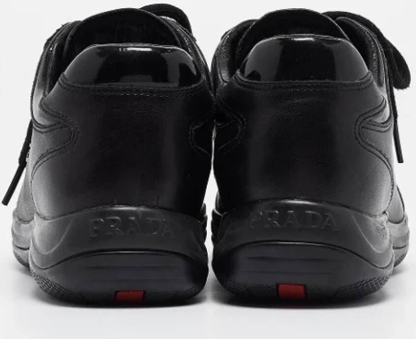 Prada Vintage Pre-owned Leather sneakers Black Dames