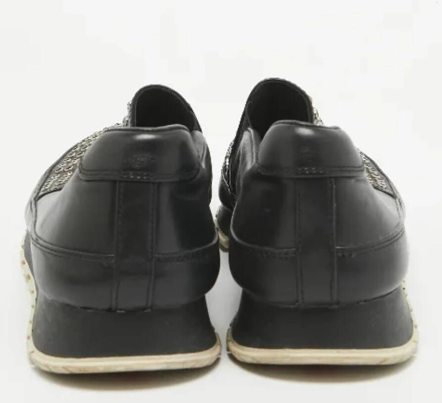 Prada Vintage Pre-owned Leather sneakers Black Dames