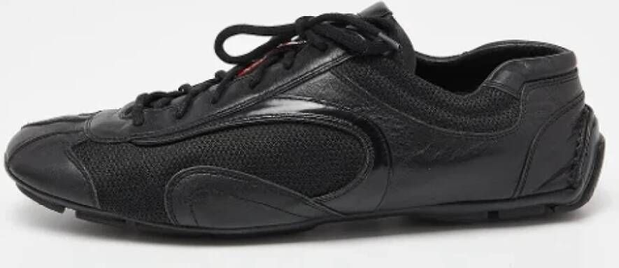 Prada Vintage Pre-owned Leather sneakers Black Heren