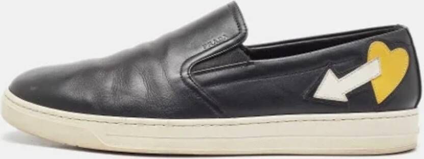 Prada Vintage Pre-owned Leather sneakers Black Heren