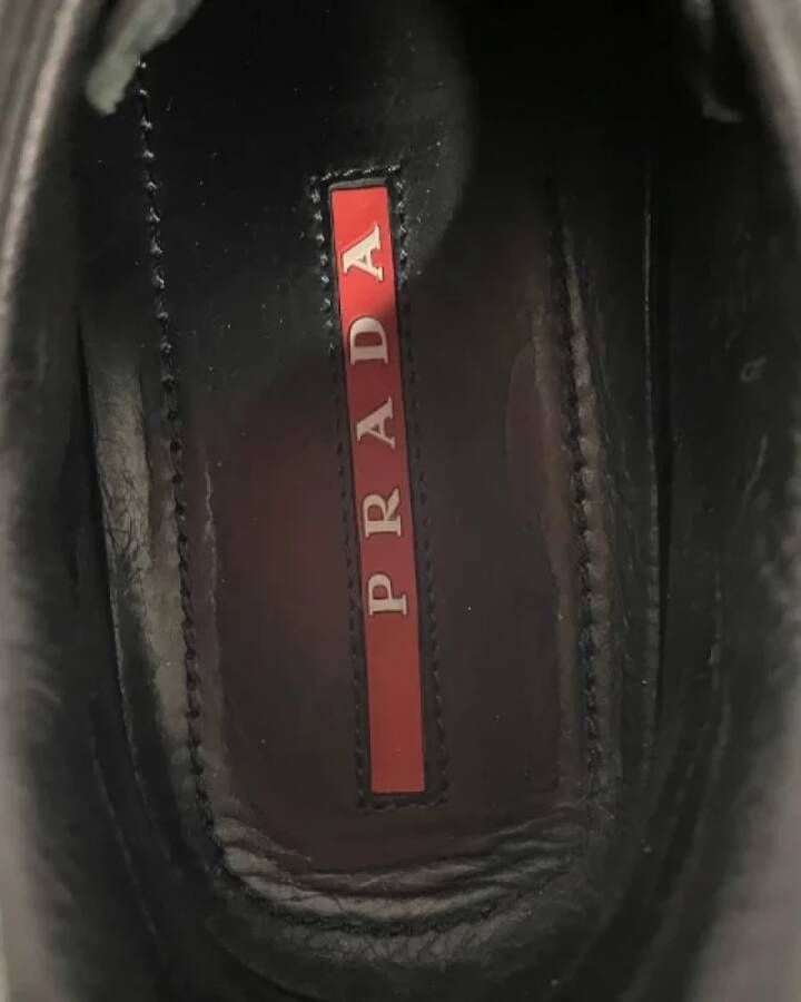 Prada Vintage Pre-owned Leather sneakers Black Heren