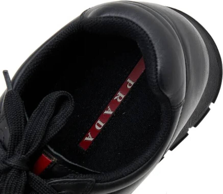 Prada Vintage Pre-owned Leather sneakers Black Heren