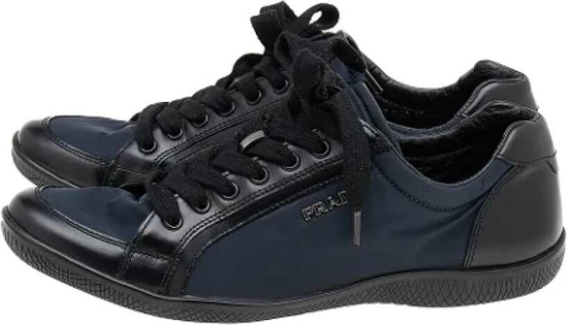 Prada Vintage Pre-owned Leather sneakers Blue Dames