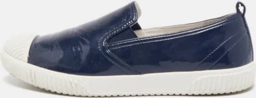 Prada Vintage Pre-owned Leather sneakers Blue Dames