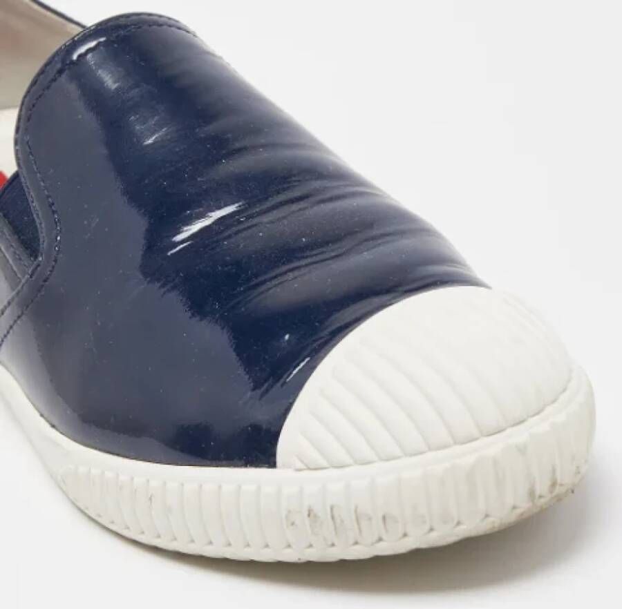 Prada Vintage Pre-owned Leather sneakers Blue Dames