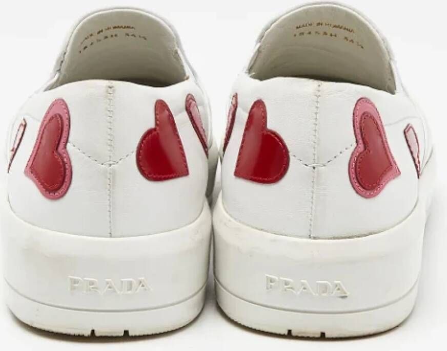 Prada Vintage Pre-owned Leather sneakers White Dames