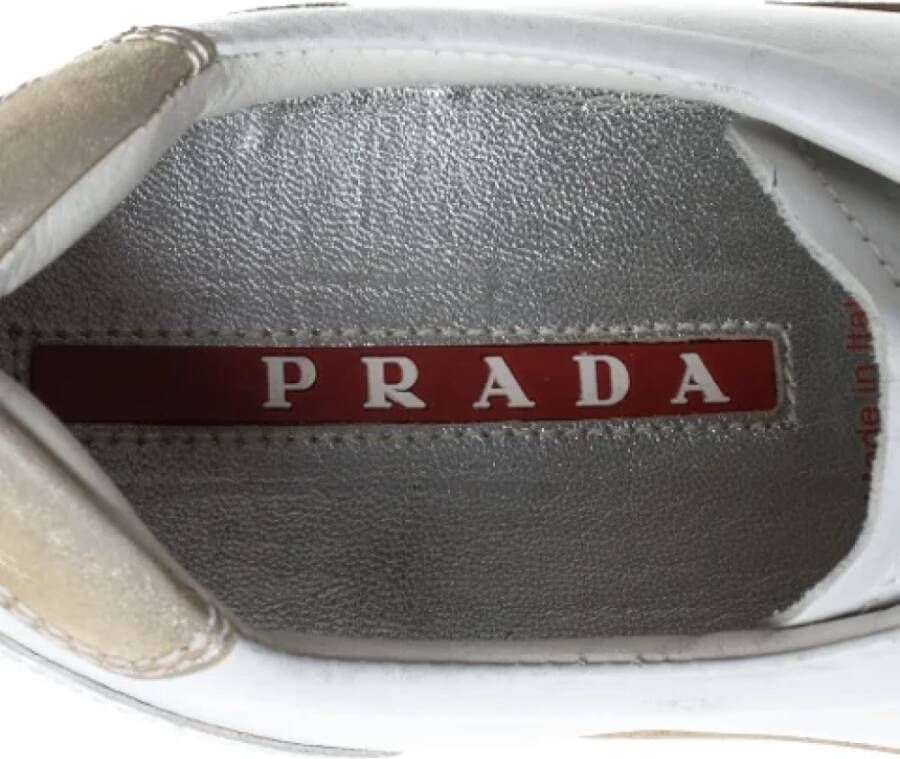 Prada Vintage Pre-owned Leather sneakers White Dames