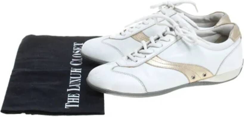 Prada Vintage Pre-owned Leather sneakers White Dames