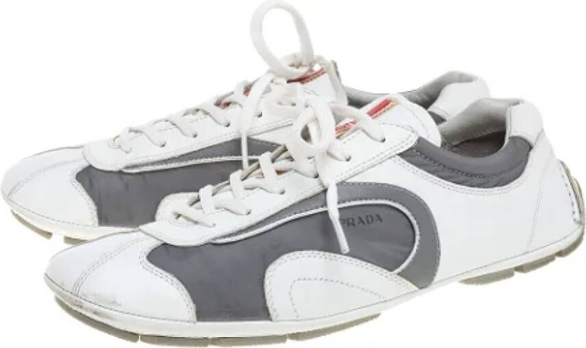 Prada Vintage Pre-owned Leather sneakers White Dames