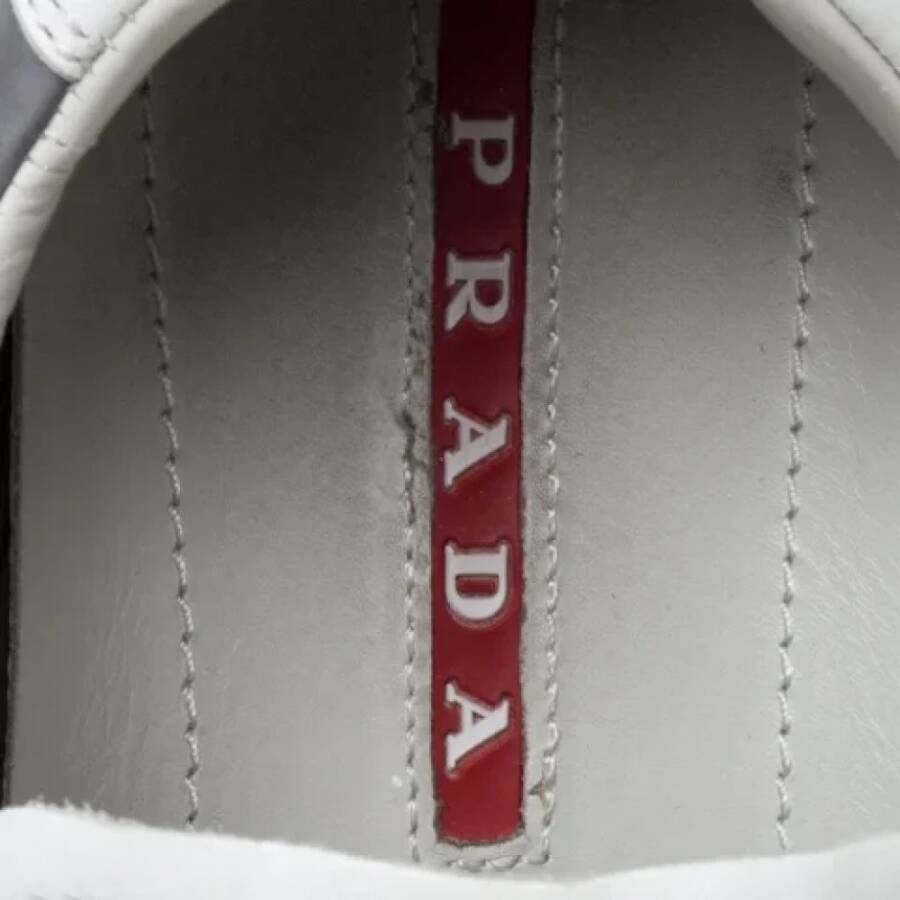 Prada Vintage Pre-owned Leather sneakers White Dames