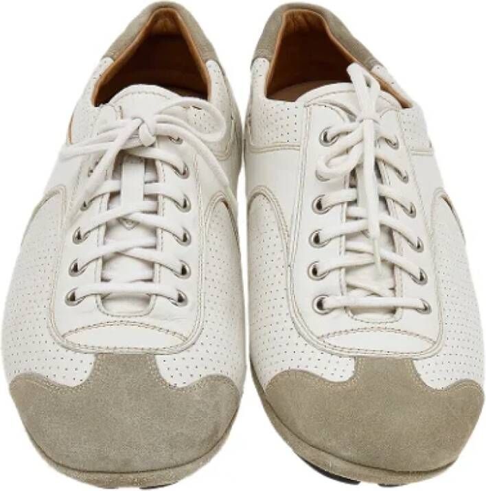 Prada Vintage Pre-owned Leather sneakers White Dames