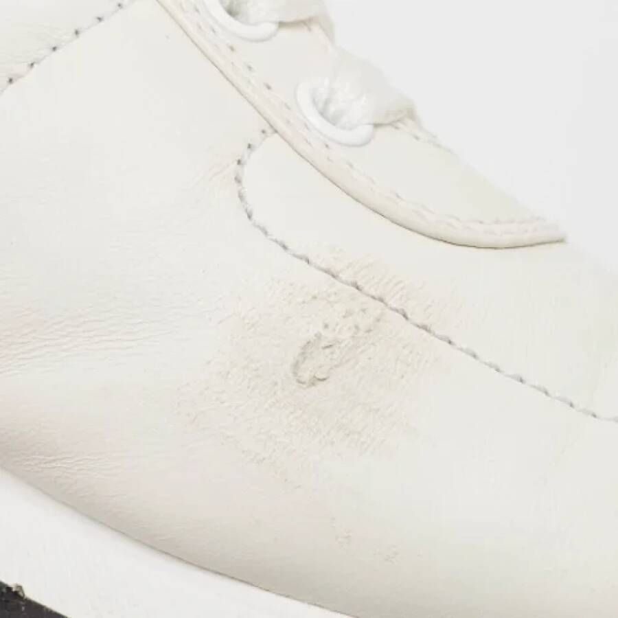 Prada Vintage Pre-owned Leather sneakers White Dames