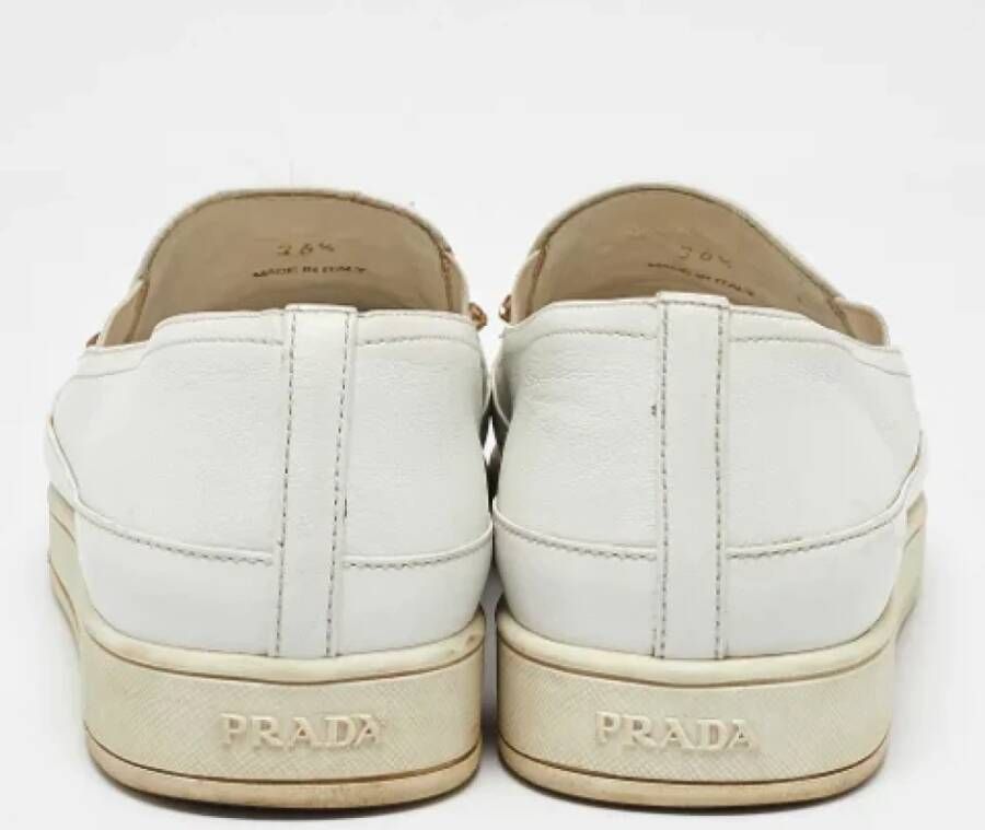 Prada Vintage Pre-owned Leather sneakers White Dames