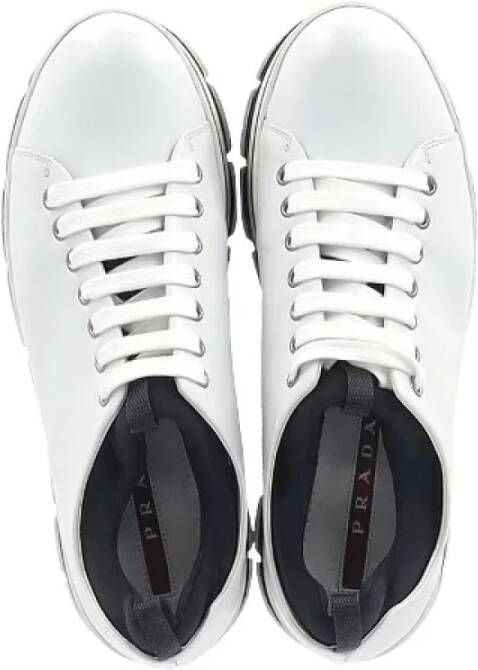 Prada Vintage Pre-owned Leather sneakers White Dames