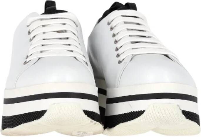 Prada Vintage Pre-owned Leather sneakers White Dames