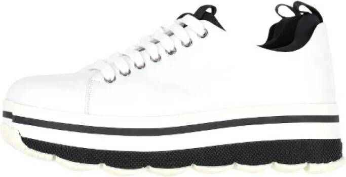 Prada Vintage Pre-owned Leather sneakers White Dames