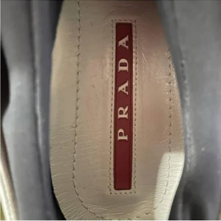 Prada Vintage Pre-owned Leather sneakers White Dames