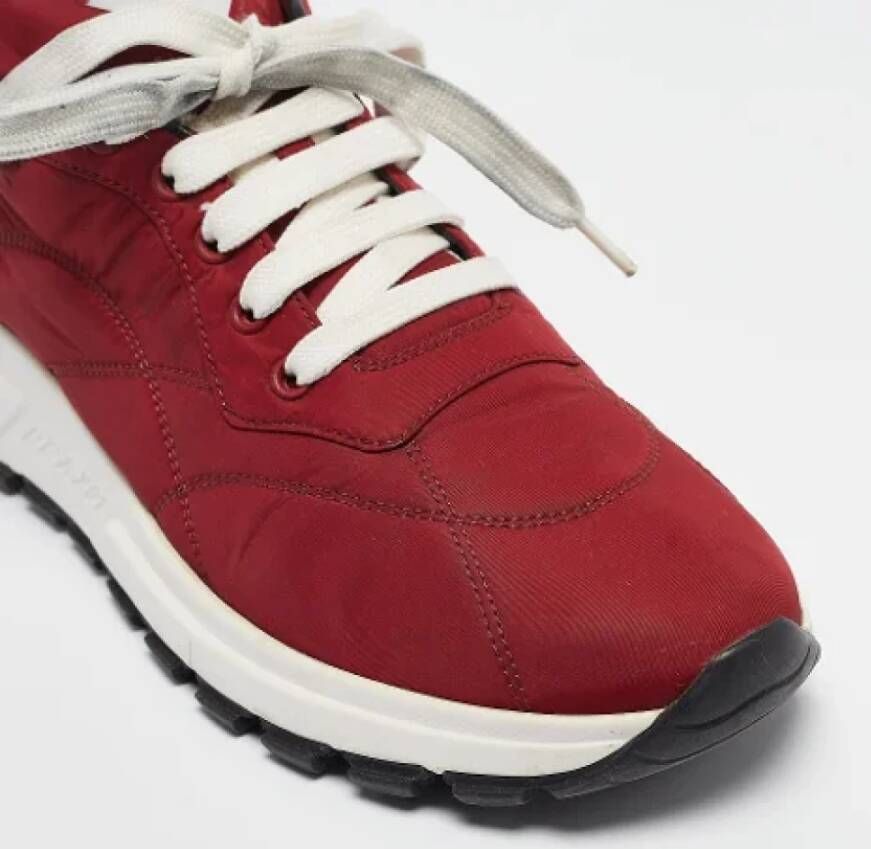 Prada Vintage Pre-owned Nylon sneakers Red Dames