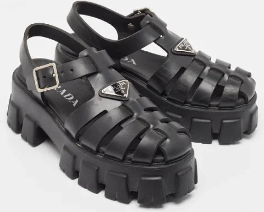 Prada Vintage Pre-owned Rubber sandals Black Dames